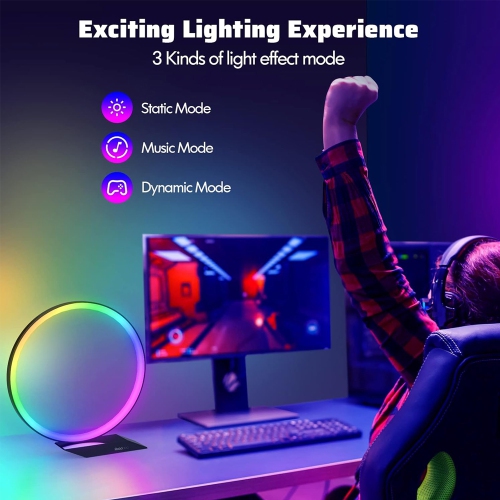 Robobloq Feelin Light Q1: Smart DIY Ambient Smart RGB Modern Table Lamp, Sync Music and APP Control, with Radar Sensor, Automatic Dimming, Touchless