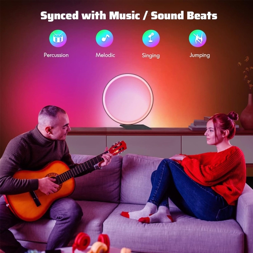 Robobloq Feelin Light Q1: Smart DIY Ambient Smart RGB Modern Table Lamp, Sync Music and APP Control, with Radar Sensor, Automatic Dimming, Touchless