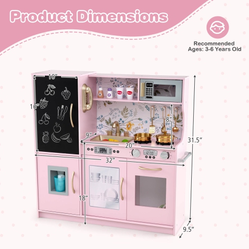 Cuisine jouet pour tout-petits de Costway avec tableau noir