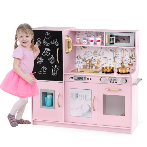 Cuisine jouet pour tout-petits de Costway avec tableau noir