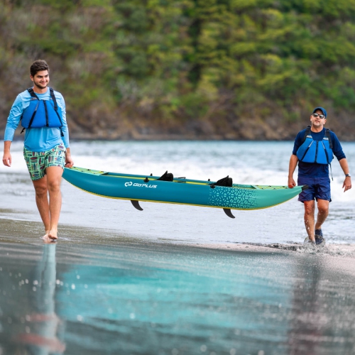 Ensemble de kayak gonflable portatif pour 2&nbsp;personnes de Goplus avec siège rembourré en EVA pour rames en aluminium