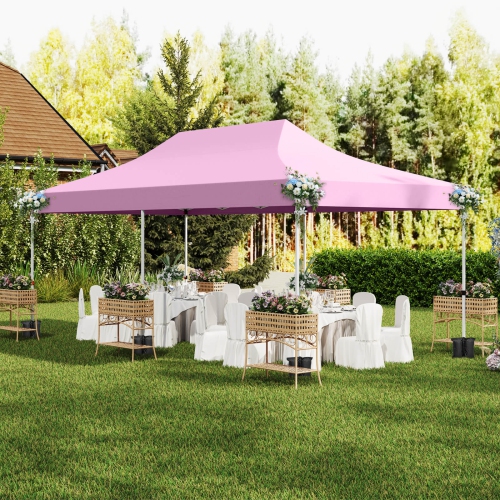 Costway 10 x 20FT Pop up Canopy Outdoor Canopy Tent with 6 Sidewalls Carrying Bag