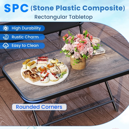 Costway 4 PCS Patio Folding Furniture Set Outdoor Conversation Set Bistro Sectional Set