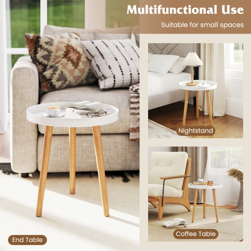 Costway Round Side Table Sofa Coffee End Accent Table Nightstand Home Furniture