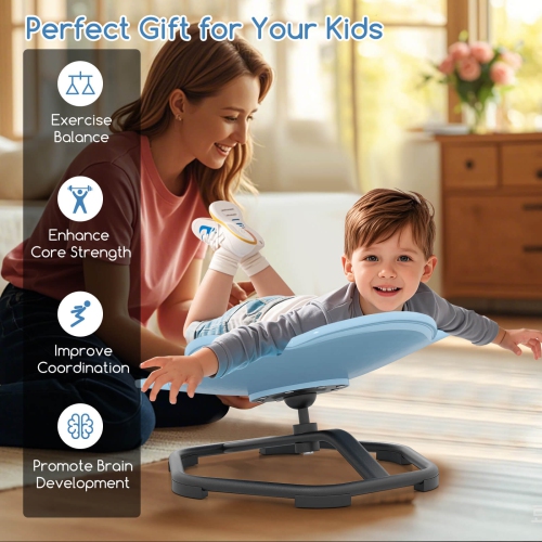 Fauteuil pivotant Sensory de Costway Kids avec base antidérapante en métal pour enfants autisme intérieur bleu/rouge éléphant