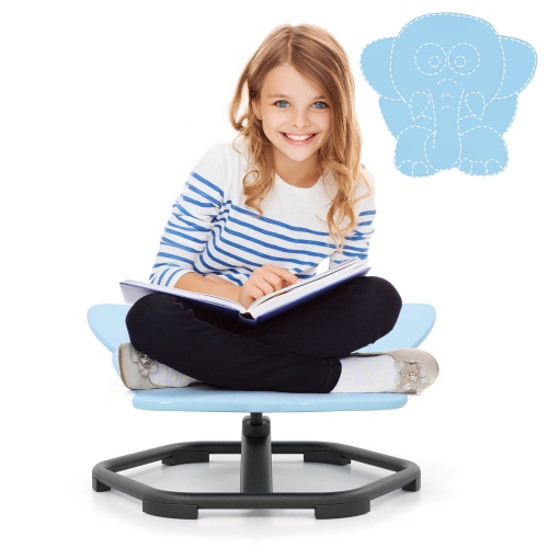 Fauteuil pivotant Sensory de Costway Kids avec base antidérapante en métal pour enfants autisme intérieur bleu/rouge éléphant