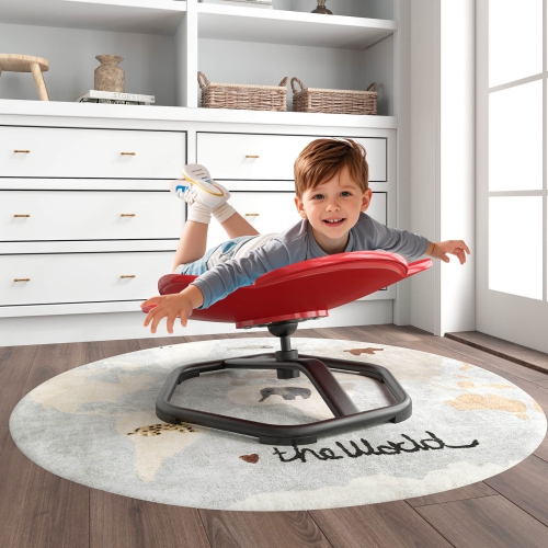 Fauteuil pivotant Sensory de Costway Kids avec base antidérapante en métal pour enfants autisme intérieur bleu/rouge éléphant