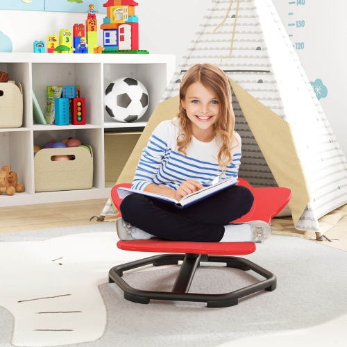 Fauteuil pivotant Sensory de Costway Kids avec base antidérapante en métal pour enfants autisme intérieur bleu/rouge éléphant