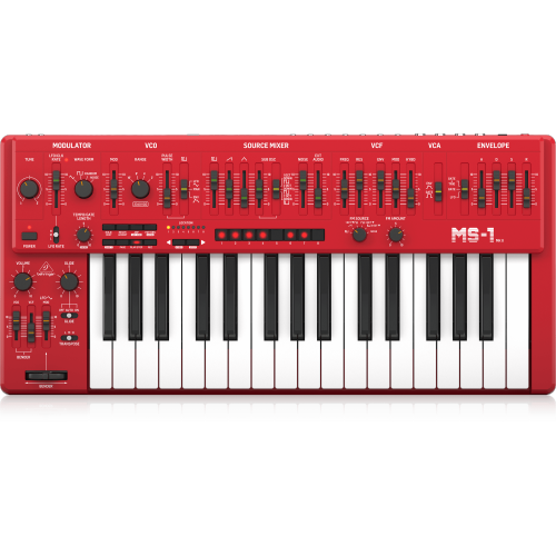 Image 1 de 4.. Synthétiseur analogique MS-1 MK II de Behringer avec 32 touches pleine grandeur - Rouge