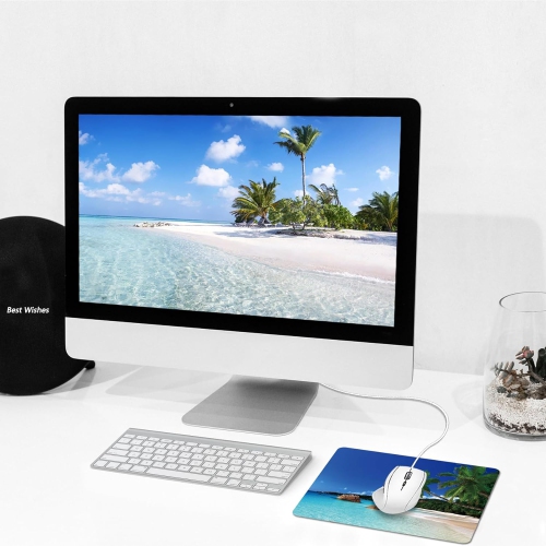 Mouse Pad, Square Mousepad, Personalized Premium-Textured, Non-Slip Rubber Base Mouse Mat, Waterproof Gaming Mouse Pad for Wireless Mouse, Computers,