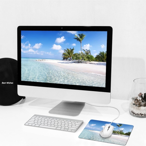 Mouse Pad, Square Mousepad, Personalized Premium-Textured, Non-Slip Rubber Base Mouse Mat, Waterproof Gaming Mouse Pad for Wireless Mouse, Computers,