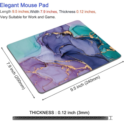 Mouse Pad, Square Mousepad, Personalized Premium-Textured, Non-Slip Rubber Base Mouse Mat, Waterproof Gaming Mouse Pad for Wireless Mouse, Computers,