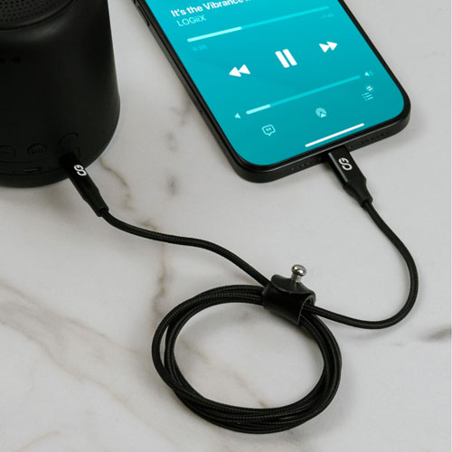 Câble auxiliaire 3,5 mm/USB-C tissé de 1 m Piston Connect de LOGiiX