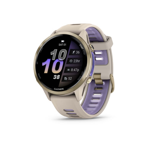 Montre intelligente Bluetooth de 47 mm Forerunner 970 de Garmin pour la course - Gris vert/Indigo translucide