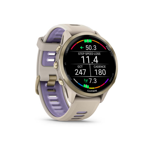 Montre intelligente Bluetooth de 47 mm Forerunner 970 de Garmin pour la course - Gris vert/Indigo translucide