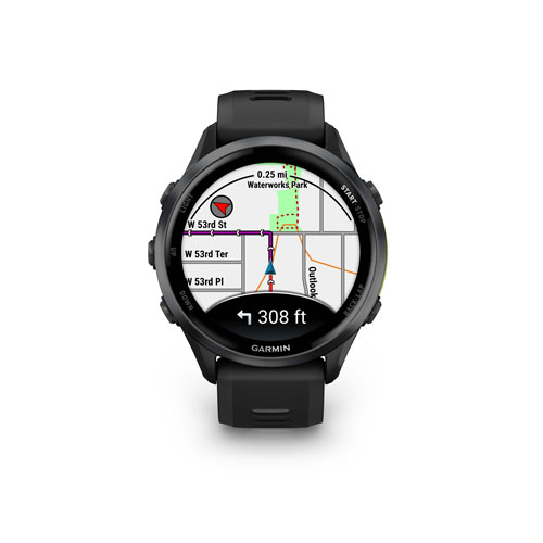 Montre intelligente Bluetooth de 47 mm Forerunner 970 de Garmin pour la course - Noir/Noir titane