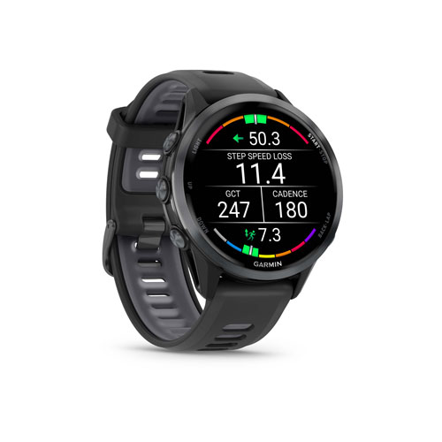 Montre intelligente Bluetooth de 47 mm Forerunner 970 de Garmin pour la course - Noir/Noir titane