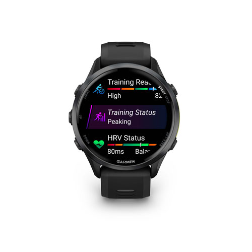Montre intelligente Bluetooth de 47 mm Forerunner 970 de Garmin pour la course - Noir/Noir titane