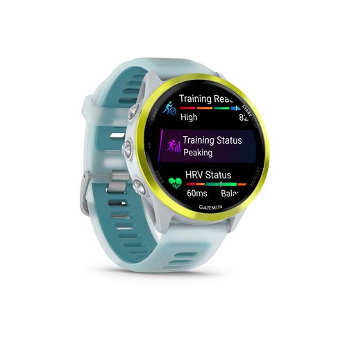 Garmin Forerunner 570 47mm Bluetooth Running Smartwatch - Translucent Whitestone/Turquoise