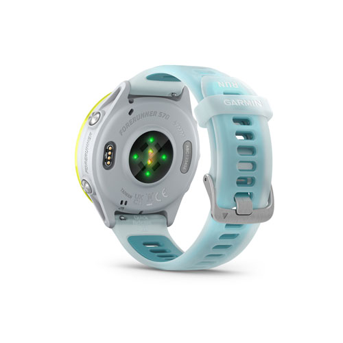 Garmin Forerunner 570 47mm Bluetooth Running Smartwatch - Translucent Whitestone/Turquoise