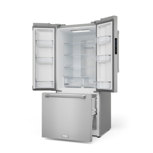 Gordon Ramsay by THOR Kitchen 30 Inch 17.7 cu ft French Door Counter Depth Refrigerator with Ice Maker in Stainless Steel