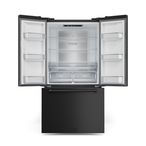 Gordon Ramsay by THOR Kitchen 36 Inch 20.3 cu ft French Door Counter Depth Refrigerator with Ice Maker in Black