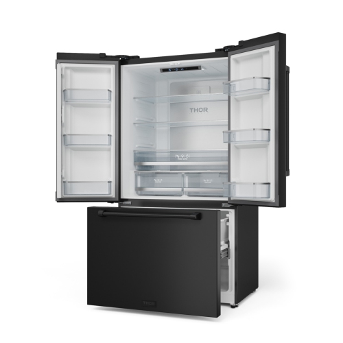 Gordon Ramsay by THOR Kitchen 36 Inch 20.3 cu ft French Door Counter Depth Refrigerator with Ice Maker in Black