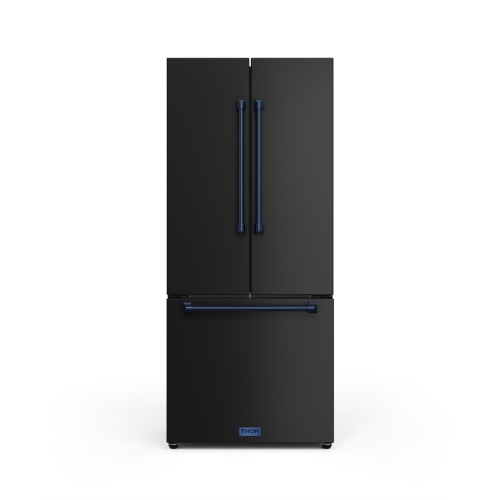 THOR KITCHEN  Gordon Ramsay By 30 Inch 17.7 Cu Ft French Door Counter Depth Refrigerator With Ice Maker In Black/navy In Blue