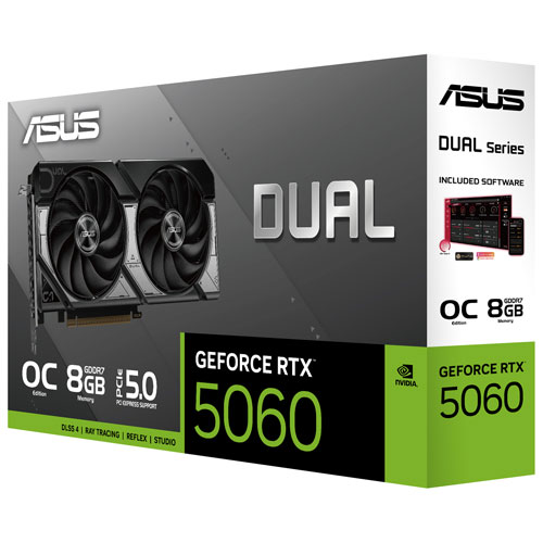 ASUS Dual GeForce RTX 5060 OC 8GB GDDR7 Video Card