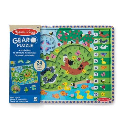 Animal Chase I-Spy Wooden Gear Puzzle