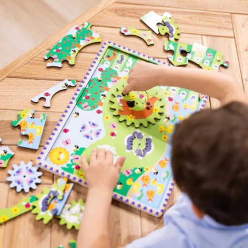 Animal Chase I-Spy Wooden Gear Puzzle