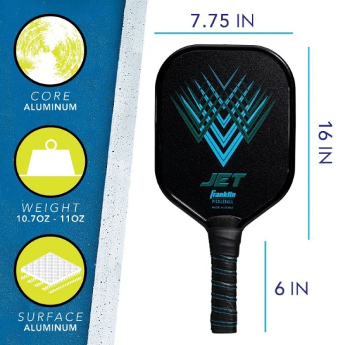 Jet Aluminum Pickleball Paddle - Blue - Single
