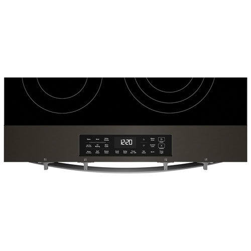 Whirlpool 30" 5.3 Cu Ft Fan Convection Slide-In Electric Air Fry Range -Black-on-Stainless