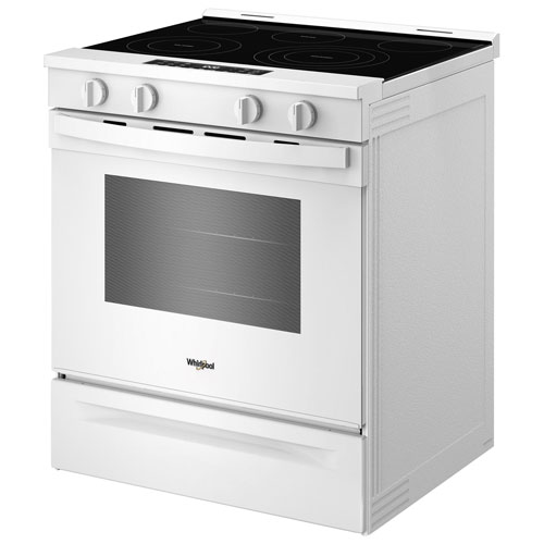 Whirlpool 30" 5.3 Cu. Ft. Fan Convection 5-Element Slide-In Electric Air Fry Range - White