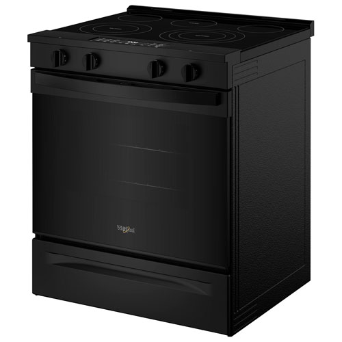 Whirlpool 30" 5.3 Cu. Ft. Fan Convection 5-Element Slide-In Electric Air Fry Range - Black