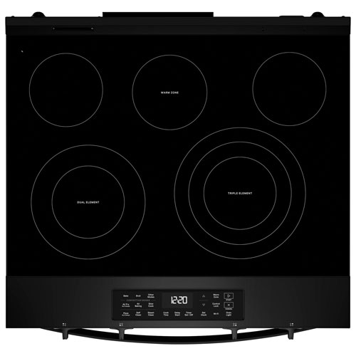 Whirlpool 30" 5.3 Cu. Ft. Fan Convection 5-Element Slide-In Electric Air Fry Range - Black