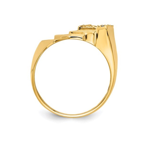 Mens 14K Yellow Gold Playing Card Suit Ring