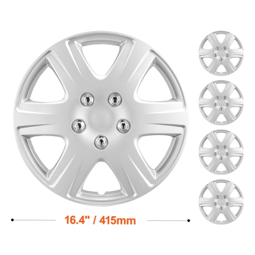 VEVOR 15 in Wheel Rim Cover Hubcaps, Diameter, Sturdy & Durable Scratch-Resistant Hubcap with Snap & Valve Nozzle Hole, ABS & PC Hubcap with High