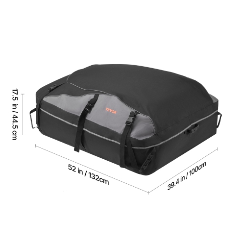 VEVOR 21 Cubic Feet Car Rooftop Cargo Carrier Bag, Cargo Carrier for Car Roof, 100% Waterproof 900D Oxford Cloth Roof Luggage Bag for All Vehicle