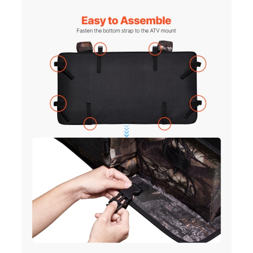 VEVOR 68L ATV Rear Storage Bag, ATV Rear Cargo Bag with Sponge Seat Cushion & Bottle Holder, 600D Oxford Cloth Storage Rear Rack Seat Bag Fit Most