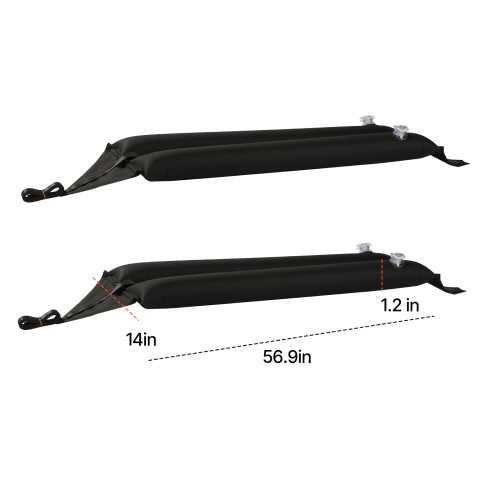 VEVOR 37.6-Inch Inflatable Soft Roof Rack Bars, Universal Car Roof Rack Pads, 88LBS Loading Luggage Kayak Carrier with 2 Tie-Down Straps & Ropes,