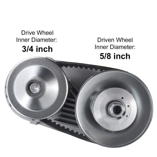 VEVOR 2-8HP Drive Clutch, 2000 RPM High-Strength Drive Clutch with Asymmetric Designed Wheels & Robust Rubber Belt, Sturdy & Durable Clutch with Full