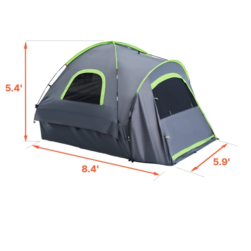 VEVOR 6.4-6.7 ft Pickup Truck Tent, Truck Tents for Camping, Waterproof PU2000 2-3 Person Sleeping Truck Bed Tent with Double Layer Design Windows,
