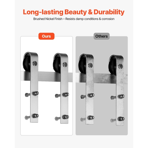 VEVOR 6.6FT Sliding Barn Door Hardware Kit,330 LBS Weight Capacity,Compatible with 36 to 40 Inches Width & 1-3/8 to 1-3/4 Inches Thickness Single