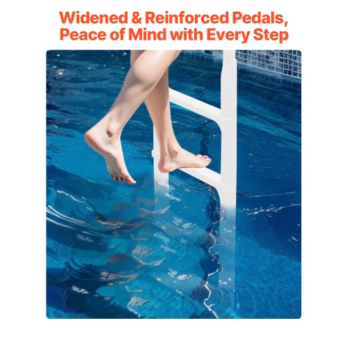 VEVOR 4-Step Swimming Pool Double Handrails Stair, Non-slip Thickened Steps, Load Capacity 300 lb, for 48-54 In Inground & Above-ground Pools of Any