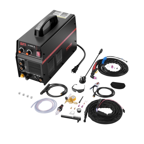 VEVOR  3 In 1 Plasma Cutter Welder Machine, Ct-520Gd Tig/mma Plasma Cutter Combo Machine, 30A Non-Touch Pilot Arc, 200A Tig And Stick Welder, Digital