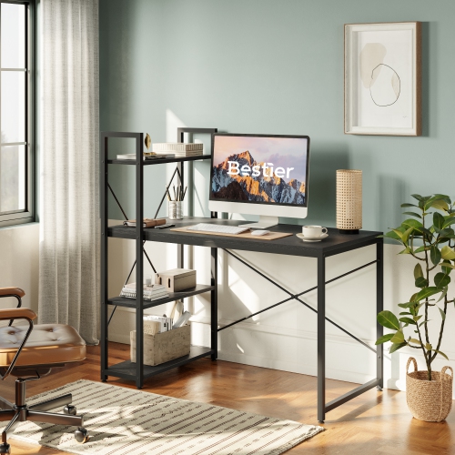 Bestier Home Office Desks with Reversible Bookshelf, 41" Writing Desk