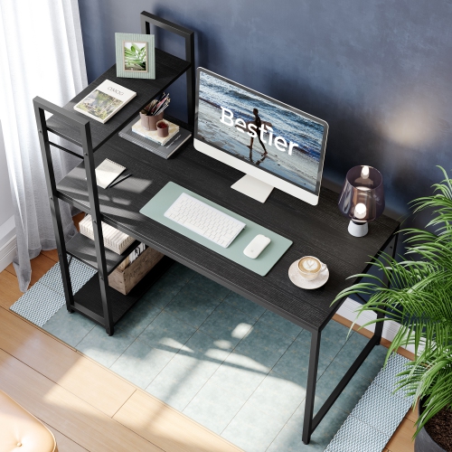 Bestier Home Office Desks with Reversible Bookshelf, 41" Writing Desk
