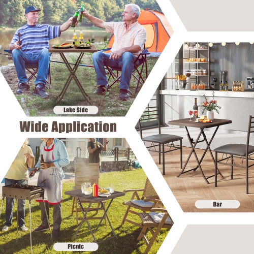 Costway 23.5" Square Folding Table Indoor Outdoor Foldable Plastic Table