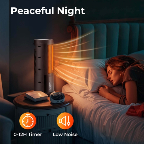 Chaufferette tour de 17&nbsp;po de Costway pour usage intérieur 1500&nbsp;W Foyer chauffant à CTP Minuterie 12H